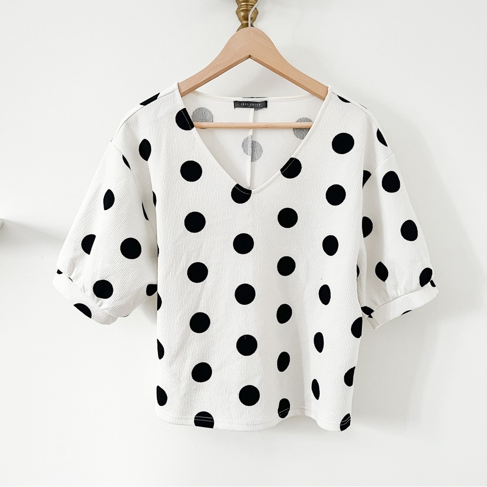 SUZY SHIER Polka Dot Top
